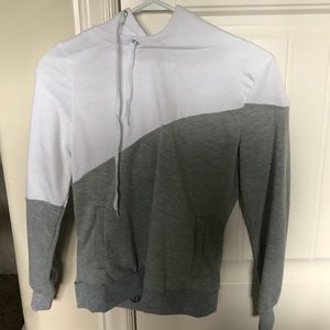 Grey and white hoodie